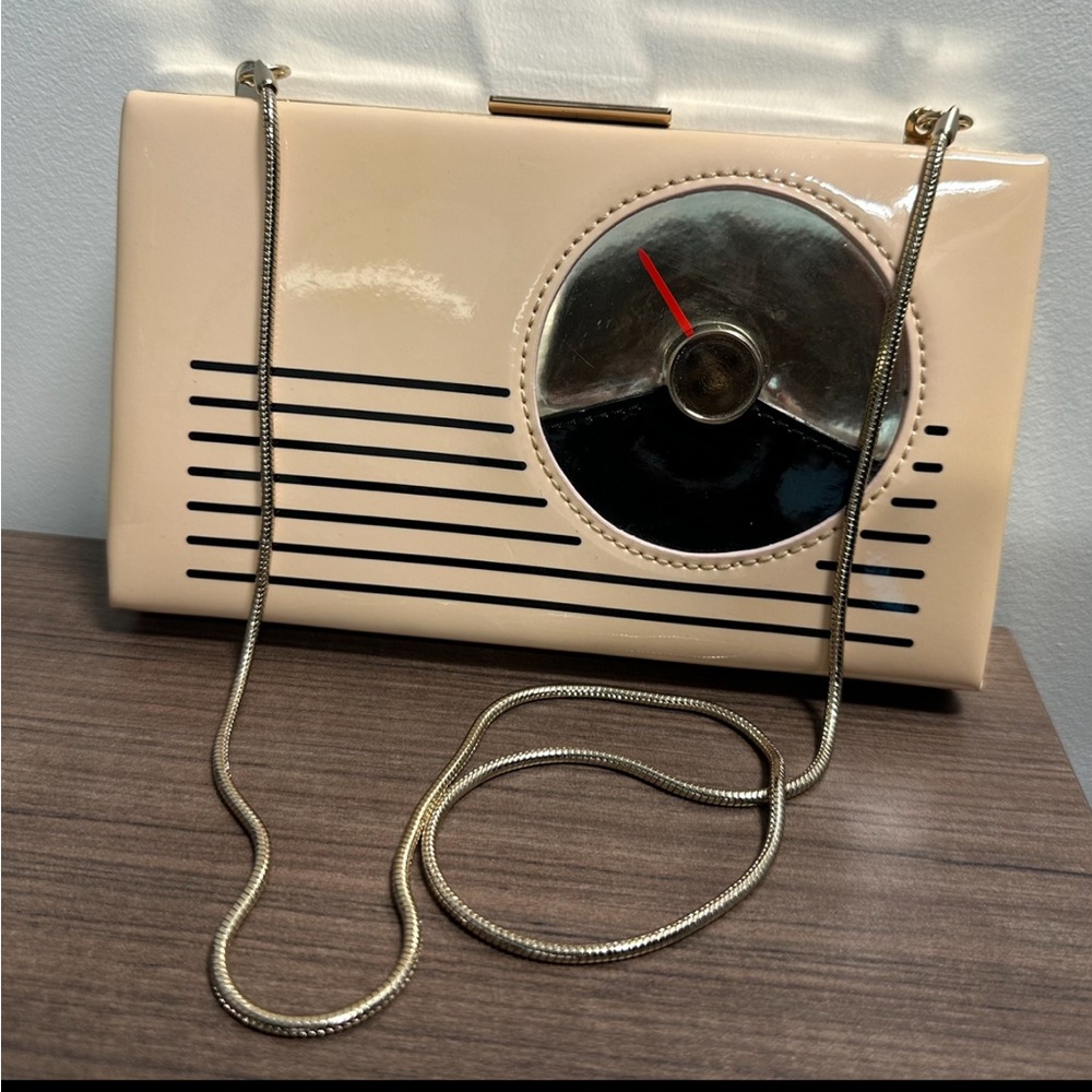 Vintage Kate Spade Novelty Tower Avenue Radio Samira Convertible Clutch